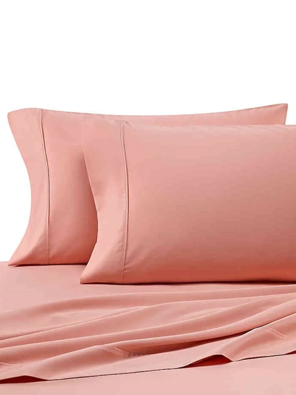 new PEACH Heartland 400 Thread Count 100% Cotton Sateen KING Pillowcases